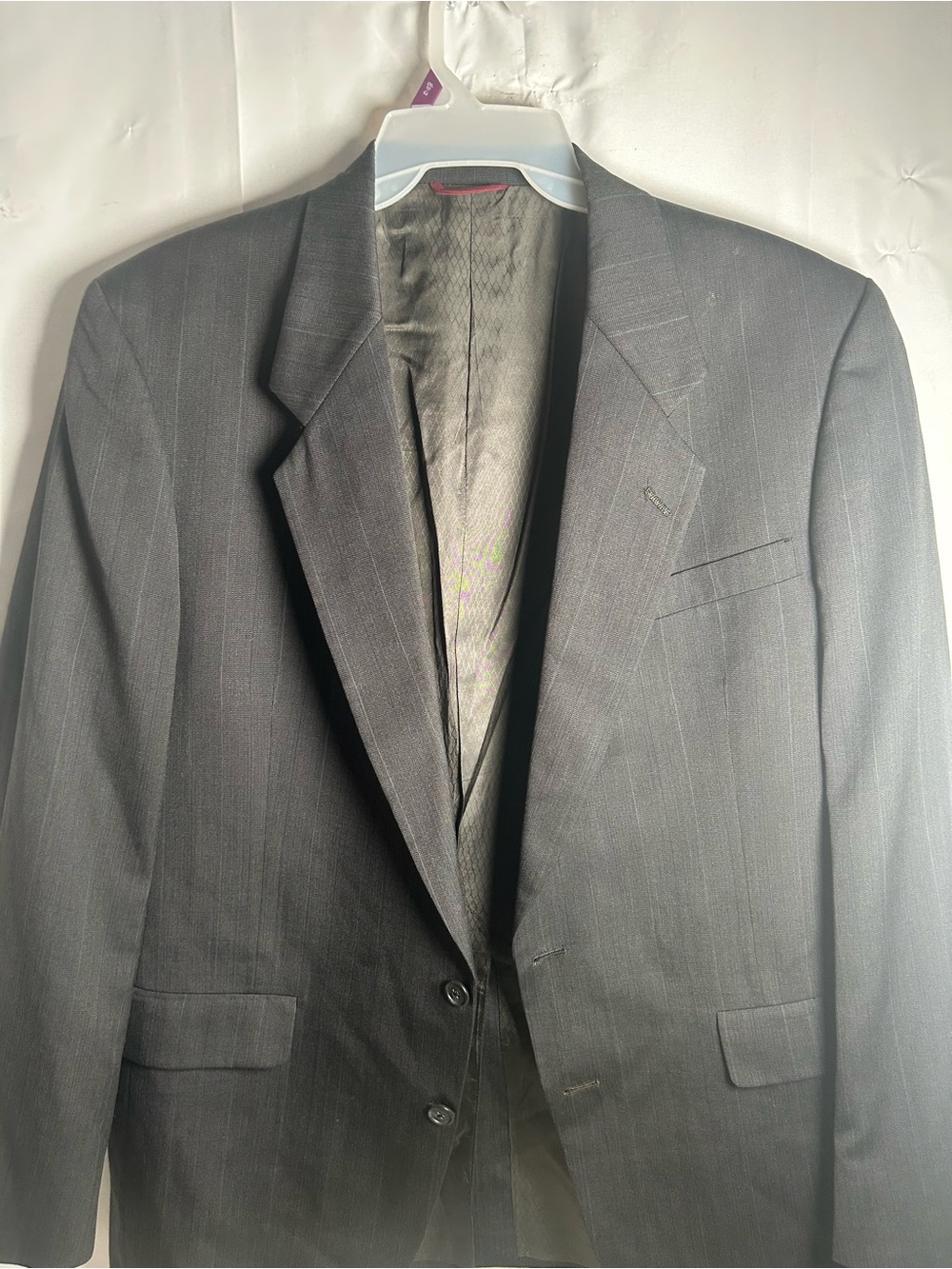 Hart Schaffner Marx Gray Pinstripe Men's Suit Jacket
